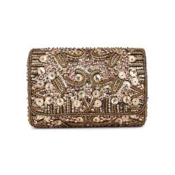 Tarini Nirula Bronze Burst Embellished Clutch With Detachable Strap image 5