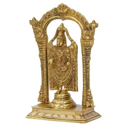 eCraftIndia Golden Lord Balaji Brass Statue image 5