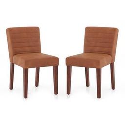 urban ladder Ludo Solid Wood Dining Chair set of 2 in Tan Leatherette Finish-picture-10