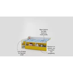 boingg! - a happy start Bumblebee Engineered Wood Box Storage Bed in Yellow Colour image 5