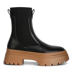 London Rag Black High Top Chunky Chelsea Boots image 2