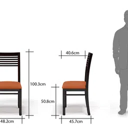 urban ladder Zella Solid Wood Dining Chair set of in Mahogany Finish image 4