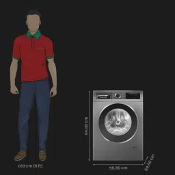 BOSCH 10.5/6 kg 5 Star Inverter Fully Automatic Front Load Washer Dryer (Series 6, WNA2E4UCIN, Inbuilt Heater, Grey) image 2