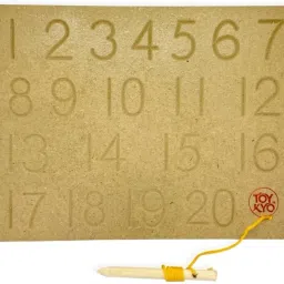 Toykyo Wooden Alphabet Tracing Board, Educational Montessori Learning Toy for Pre-Writing Skills, Memory and Hand-Eye Coordination (Pack of 1) (Numbers) image 4
