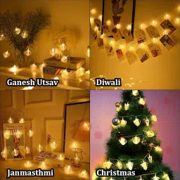 NEZE Heart Clip String Light 3 Meter Outdoor Decoration Light(Plastic, LED) (Heart Light-Warm White, Pack of 1) image 2