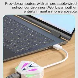 NOUKAJU Type-C to Ethernet Adapter, 1000Mbps RJ45 Wired Internet Adapter,Plug and Play,Driver-Free,Network Adapter for Laptop,PC,MacBook,Windows,MacOS,Linux(Black) image 3