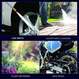 VCHOICE 48V 12000mAh Double Battery Portable High-Pressure Car Washing Gun – Cordless Power Washer with Foam Bottle, Nozzles & Hose – for Car, Bike, Home & Garden Cleaning image 5