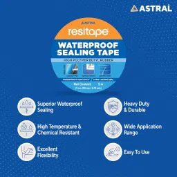 Astral Resitape Butyl Waterproof Aluminium Tape | Heavy-Duty & Super Strong | Ideal for Roof Leakage, Cracks & Gap Sealing | High Temperature Resistant | 5M x 100MM image 5
