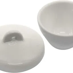 Eisco Labs Porcelain Crucible with Lid, Short Form, 8ml Capacity - Pack of 15 image 1