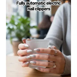 2Set Cat Eye Fake Nails - Almond Press On Nails- Glossy Grey and Black Glitter Stick on Nails - Full Cover Medium Fake Nails with Glue and Jelly Glue- Acrylic Cat Eye nails for Women(54pcs) image 3