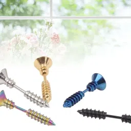 bazpur mart BAZPUR MART® Hypoallergenic Cross Earrings: Unisex Stainless Steel Studs for Long-lasting Color & Secure Fit image 2