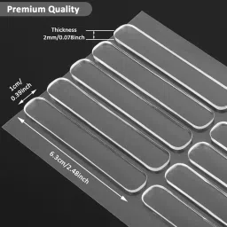 (Pack of 10) Transparent 6.3cm Door Bumper Strip – Self Adhesive Wall Protector for Door Handle, Rubber Cushion Pad for Home, Kitchen, Furniture, Cabinets, Anti-Collision Safety Sticker. image 1