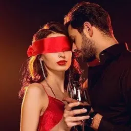 Jewelorra Blindfold Eye Mask for Sensual Play & Deep Sleep – Red Satin, Soft, Adjustable – Perfect for Couples, Travel, Meditation. image 3