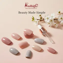 120 Pcs Press On Nail Tips - Medium Round Artificial Nail Extensions in 5 Colors, Natural Reusable Stick-On False Nails Kit for Women & Girls, 12 Sizes, Salon-Like Finish (Shade 04) image 4