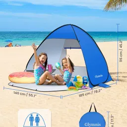 Pop Up Beach Tent Instant Portable Sun Shade Shelter (S) 1-2 Persons UPF 50+ with Extendable Floor Zipper Door Automatic Easy Up Tent image 1