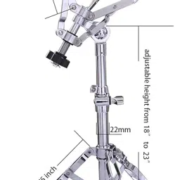 Kadence Snare Drum Stand, Deluxe Percussion Hardware Base Kit, Double Braced, Light Weight Mount for Standard Snares, Tom Drums & Practice Pad, Slip-Proof Gear Tilter & Clamp Style Basket Holder image 1
