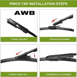 AWB® Teflon Coated Hybrid Wiper Blades Compatible with Tata Nexon 24"/600mm 14"/350 mm(Pack of 2) image 4