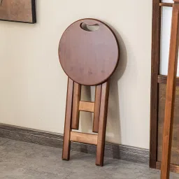 VELURA Bamboo Folding Stool Round with Handle Kitchen Chair for Indoor Home Kitchen|1 Folding Stool|Benches & Stools| Furniture |Home & Garden image 1