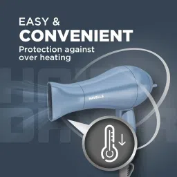 Havells Foldable Hair Dryer (With Nozzle) | Pastel Blue | HD 1835 image 2