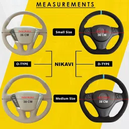 NIKAVI Fur Car Steering Wheel Cover (Medium O-Type)(Red) image 4