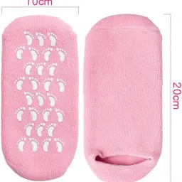 Gel Socks - Super Soft Moisturizing Spa Socks with Integrated Gel Lining for Cracked Skin Repair and Enhanced Foot Hydration (Pack Of 2) image 1