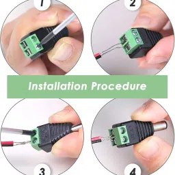 FEDUS 2 Pairs DC Power Jack Plug Adapter Connector,12V, 24V Male +Female 2.1 X 5.5MM DC Power Connector Terminal Barrel Connector for CCTV Camera/Led Strip Light,DVR,Car Rearview Monitor System image 2