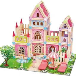 Dream House Dollhouse with 3 Dolls and Accessories image 1