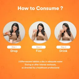 Blubein Electrolyte ++ Effervescent tablets | Instant Hydration | Energy Booster| Orange Flavour | Pack of 1 | 20 Tablets (Orange) image 4