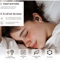 VATTU Ear Plugs For Noise Reduction, Reusable Earplugs For Sleeping,Silicone Ear For Sleep,Noise Sensitivity & Flights,4 Silicone Sleeves With Storage Box image 1