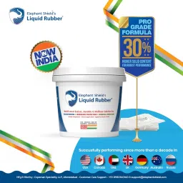 Elephant Shield Liquid Rubber For Long Lasting Ready To Use Waterproofing For Sheet Joints & Bolt Holes,Gutter Joints, Roof & Wall Crack, Solar Panel, Cut Out, Damp Wall Qty- 500ml (Free- RF Fabric) image 1