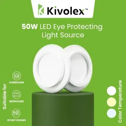KIVOLEX Modern LED Ceiling Light for Living Room| Eye-Protecting 50W Flush Mount Lamp with High CRI 97+| 3-Color Modes (Warm, Cool & Natural White) | Anti-Glare Light for Bedroom & Study (Round White) image 2