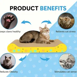 Tails Of Joy Cat Scratcher Pad 2 in 1 for Indoor Cats – Reversible Corrugated Cardboard Scratch Board, Durable Cat Scratching Toy, Sofa & Furniture Protector – Eco-Friendly Pet Supplies, Play & Rest image 4