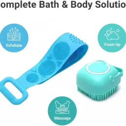 Tridex Silicone Bath Scrubber Strap & Soap Dispensing Brush Set – 7-in-1 Exfoliating Back Scrubber & Body Brush for Deep Cleaning, Massage, Foaming, and Travel-Friendly Shower Care image 5