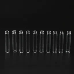 HEAVENGLOW 50x Mini Glass Perfume Sample Vials Empty Essential Oil Fragrance Bottle 2ml Black Cap image 4
