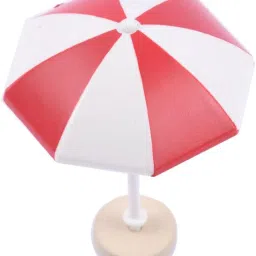 FABLOFT DIY Handcrafted Dollhouse Beach Miniature Umbrella Sunshade Models Red+S image 2