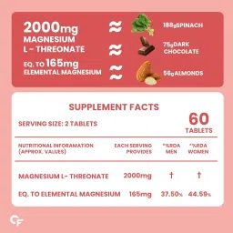 Carbamide Forte Magnesium Supplement L Threonate 2000mg Per Serving | Magnesium L-Threonate Supplement for Memory, Focus & Better Sleep – 60 Veg Magnesiums Tablet image 1