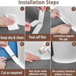 toilet caulk tape caulk tape around toilet base caulk tape self adhesive waterproof caulk tape traditional replacement caulk tape bathroom tub protector image 4