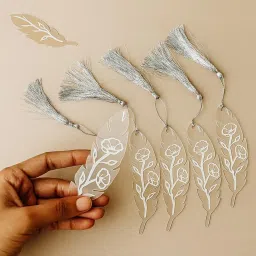 CHL Acrylic Bookmark Pack of 6 Leaf Designs with Tassel Artistic Transparent Page Holder for Journals, Planners & Novels Unique Gift for Women, Men, Students, Teachers & Book Lovers image 3