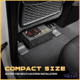 FABTEC 8 Inch Gray Under Seat Active Subwoofer Bass Tube for Cars (InBuilt Amp, 200 RMS) image 4