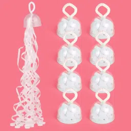 Bash Basics Pack of 3 Hand Throw Streamers - Party Popper -White | Unique wedding Entry | Party Poppers | Crackers for Wedding Entry | Confetti image 2