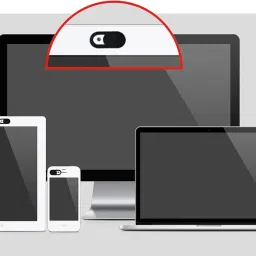 Grab It Webcam Cover Slide (Pack of 3) for Laptop, Smartphone, Tablet – Privacy Protection, Ultra‑Thin Adhesive Slider – Black image 1