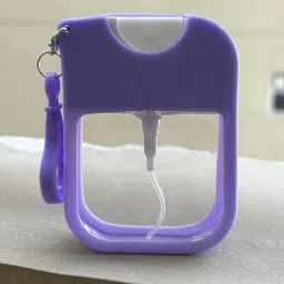 Portable Card Spray Bottle, 38Ml Refillable Perfume Bottle Portable Moisturizing Sprayer Box With Hook, Empty For Alcohol Hand Sanitizer Fragrance Cosmetic - Plastic, Lavender Purple image 3