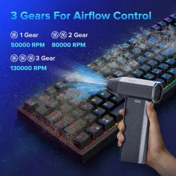 Compressed Air Duster, 8000mAh 130,000 RPM Keyboard Cleaner, Replace Compressed air can, Computer Accessories for Outdoors, PC, Electronics, Snow and Car Dust Off(Deep Black) image 5