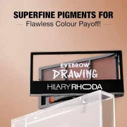 Hilary Rhoda Drawing Eyebrow Palette | Highly Blendable & Superfine Particles | 3 Natural Shades & Comes with a Spoolie | Long Lasting & Waterproof - 7.2g (Shade - 02) image 3