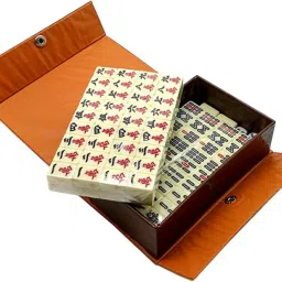 ATORSE® Portable Travel Mahjong Set with Storage Box for Travel Party Adults Kids image 3