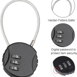 rexezguardz Set of 2 Travel Combination Locks | Metal 3-Digit Code Padlock | Weatherproof Small Lock for Luggage, Suitcase & Backpack image 2