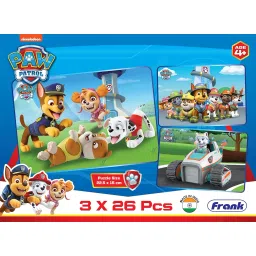 Frank Paw Patrol (26 Pieces) 3 in 1 Jigsaw Puzzle for Kids Above 4+ Years - Fun & Challenging Brain Booster Games - for Enhanced Focus and Memory for Children - 70305 image 1