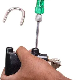 Motion Sensor Security Padlock with Alarm, Black Metal, Anti-Theft Lock with Keys, Siren Alert System image 5