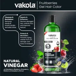 Vakola Natural Black 20 Minutes Gel Hair Color, Fruitberries Extracted - 100% Grey Coverage, No Skin Stain- 500ML Developer and 500ML Colorant, Pack of 1 image 5