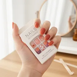 Press-On Nails Set | 6-Pack DIY Manicure Kit with Gradient, Hearts, Flowers, and Solid Colors | Reusable & Easy Application Fake Nails image 3